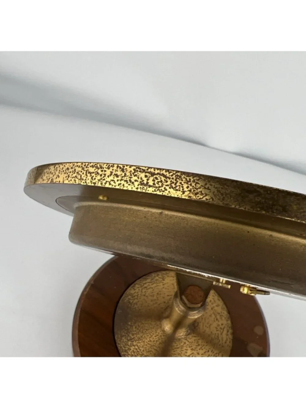 1965 MCM Lord Elgin Wood and Brass Pedestal Clock Weather Works Sales Award
